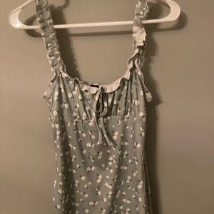 light green flower print dress